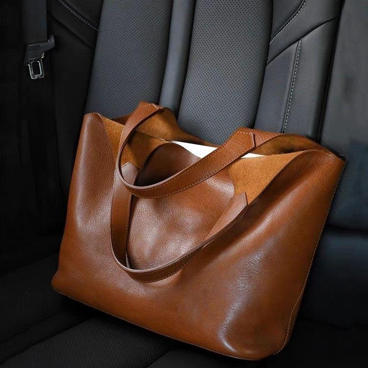Brown Large Capacity Tote Bag for Women Light Luxury Niche High-end Handheld Shoulder Underarm Bag