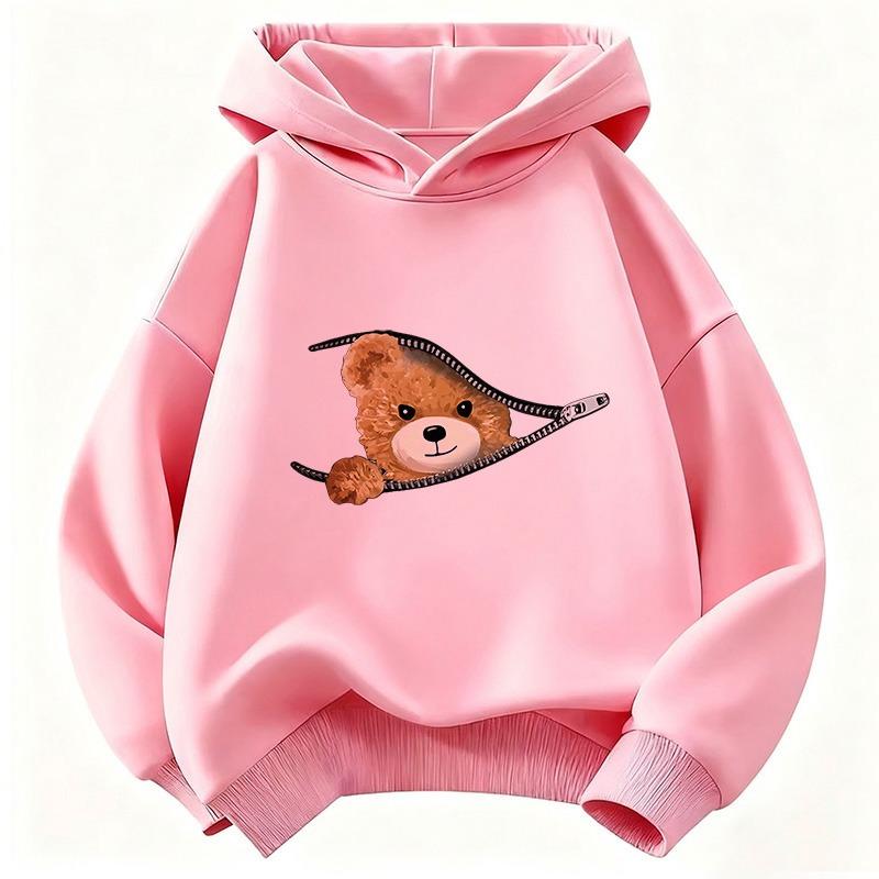 Süßer Modebär Lustiger Hoodie Kinder Kinder-Sweatshirt mit Kapuze für Jungen Mädchen Freizeit-Hoodies Hip Hop Kleidung