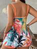 2025 Sexy Print 2 Piece Plus Size Tankini Women Strapped Hollow Curvy Swimsuit Brazilian Beach Lady Big Bathing Suit