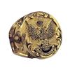 Atmosferyczny Męski Pierścień Korona z Dwugłowym Orłem Kreatywny Ręcznie Wykonany Element