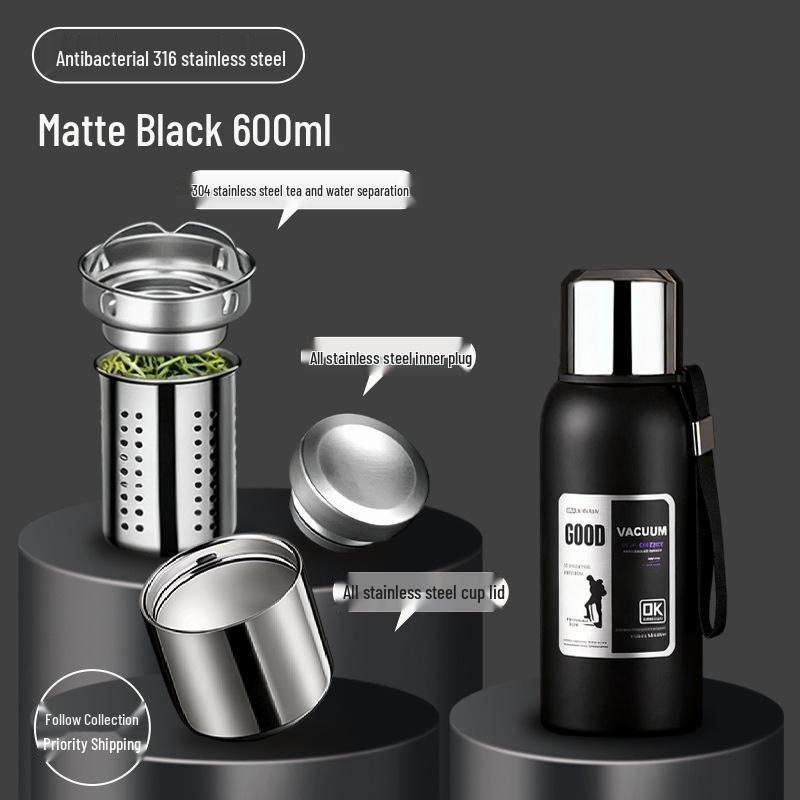 316 Stainless Steel Insulated Kettle with Tea Separator - Large Capacity, Custom Logo, Unisex