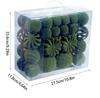 48-Piece Set: Flocked Christmas Balls in Army Green & Wine Red (4/6/8cm) Ornaments