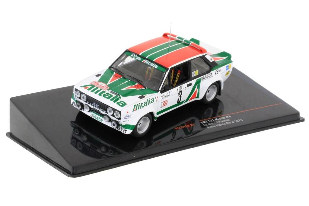 IXO Fiat 131 Abarth Diecast Model Car, 1/43 Scale, Monte Carlo Rally 1979 #3, M. Alen/I. Kivimak, Finished Model, RAC446A [Parallel Import]
