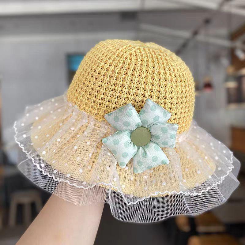 Children's Hat Summer Thin Girl Sunshade Fisherman's Hat Sweet Travel Sunscreen Large Brimmed Basin Hat Summer