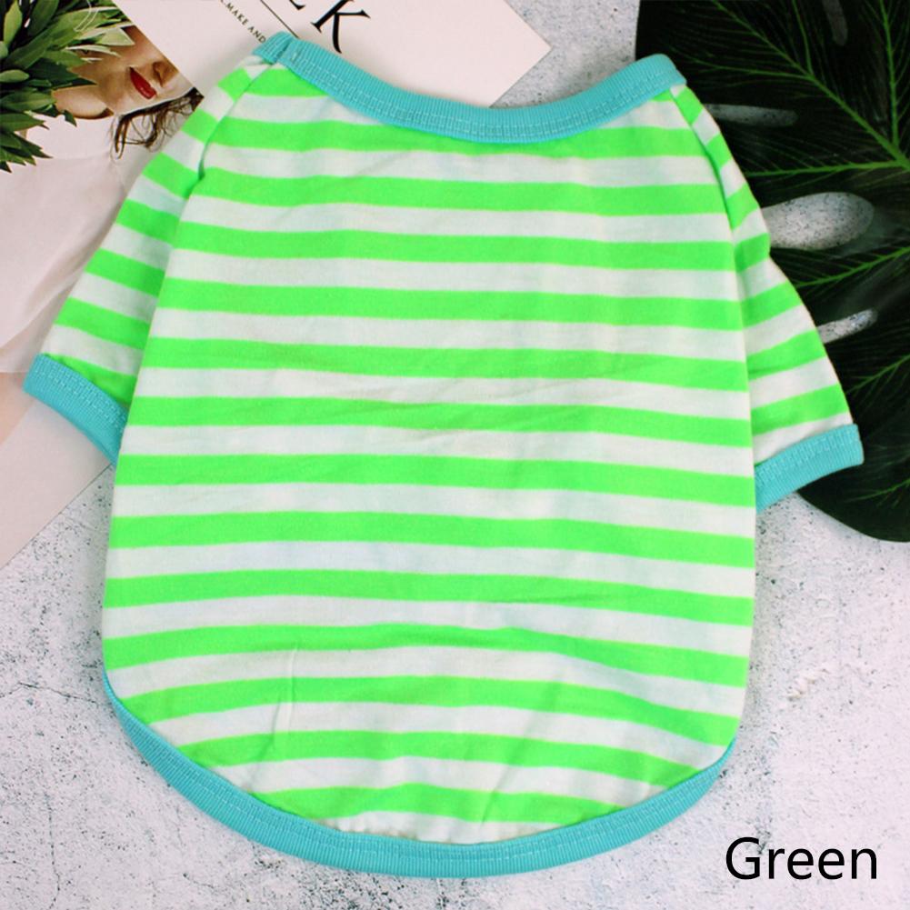 Gestreiftes Hunde-T-Shirt für den Sommer, Frühling, weich, für kleine und mittelgroße Hunde, Welpen, Kleidung, Hemd, Weste, bedruckt, Weste für Hundewelpen, T-Shirt, Hundetuch