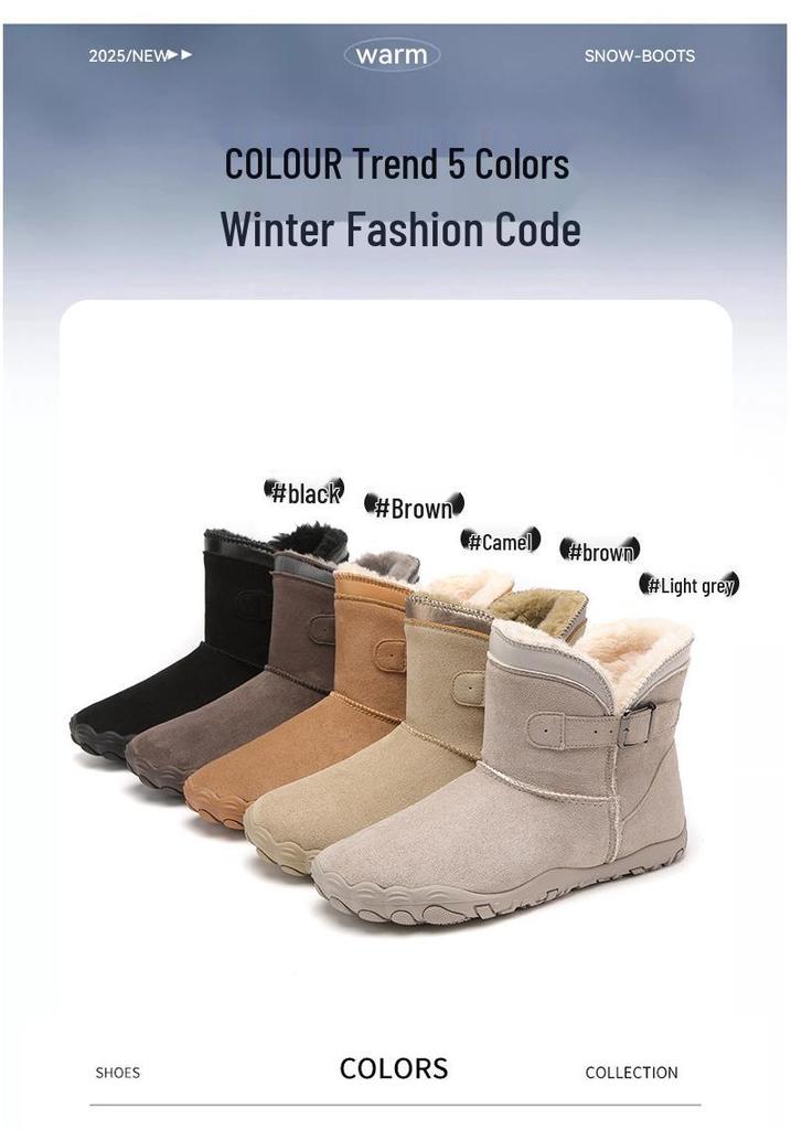 Unisex Fünf-Finger Baumwoll-Winterstiefel 2026 - Samtgefüttert, Warm, Abriebfest, Verdickte Schneestiefel