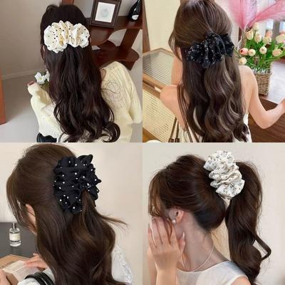 Haarspange mit Wolkenwellenmuster am Hinterkopf, Bananenclip, zerbrochene Blume, Haarschmuck, Volumen, horizontaler Clip, hoher Pferdeschwanz, Haarnadel, Kopfbedeckung, Schleife