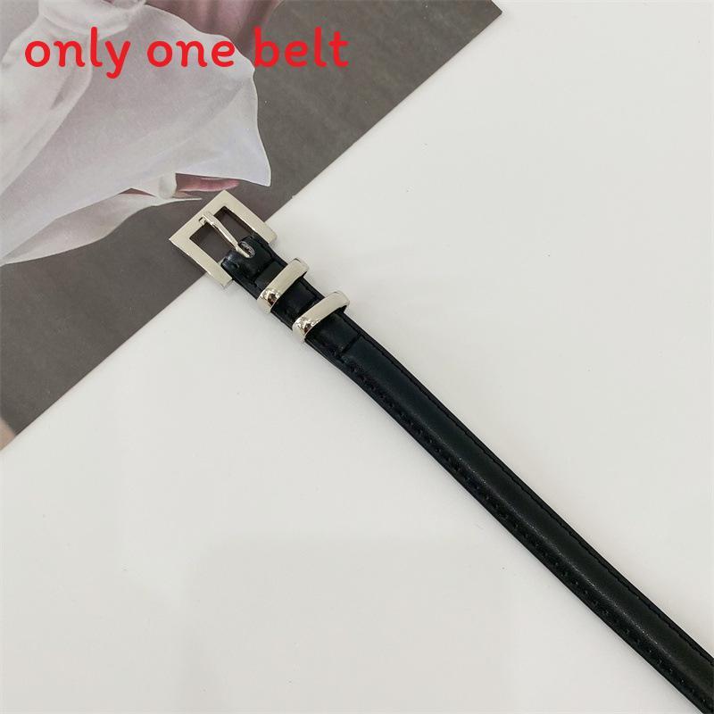 Black Pu Leather Belt With Double Loop Silver Buckle For Dresses And Skirts