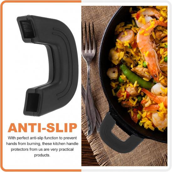 Hemoton 4pcs Silicone Non Pot Handle Holders Practical Sleeves for Cookware Convenient Covers for Skillets Casseroles and Frying Pans Essential