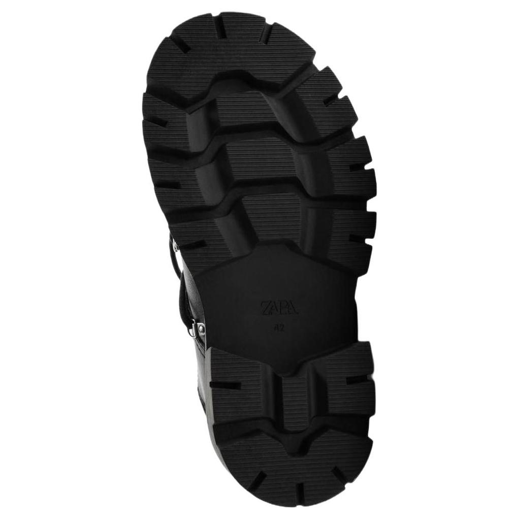 Zara Pu Lace-Up Retro Multi-Strap Thick Sole Casual Shoes Men Casual Shoes Black 2412620800