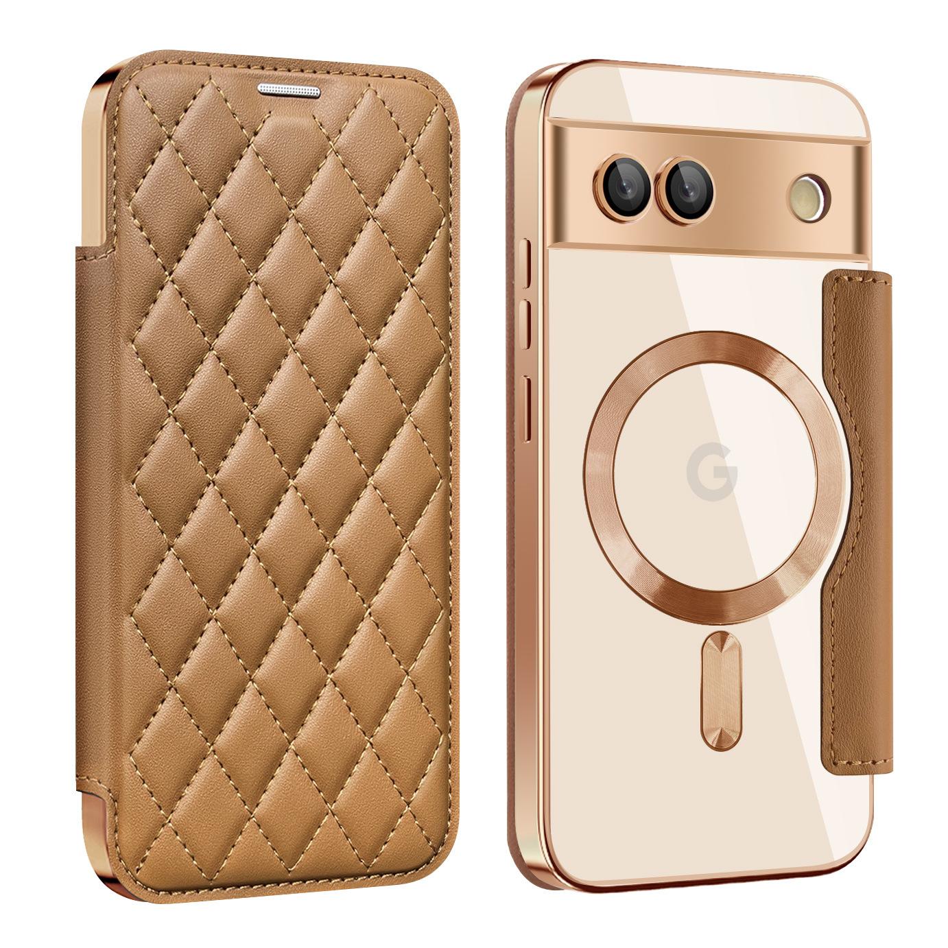 

Кожаный чехол-книжка Yadun Business с магнитной застежкой подходит для телефонов Google Pixel 9/7A /8a с защитой от кражи Google pixel 7a коричневый