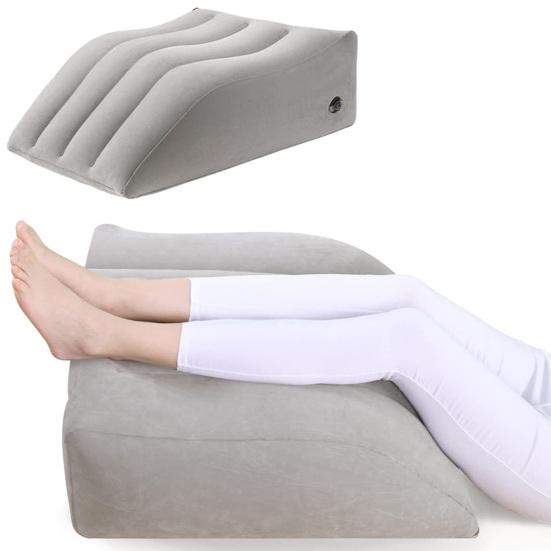 Inflatable Leg Elevation Pillow Portable Easy Inflation Flocking Pillow Ergonomic Design Multifunctional Pillow for Circulation Pain Recovery Sleep