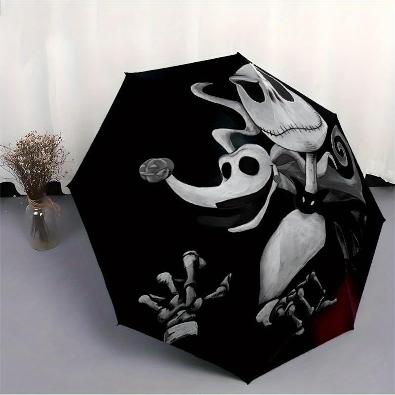 1pc Jack-Skellington Automatic Umbrella 8-Bone Design Compact Gear for Outdoor Travel,Perfect Gift for Friends' Birthdays Yy250809038