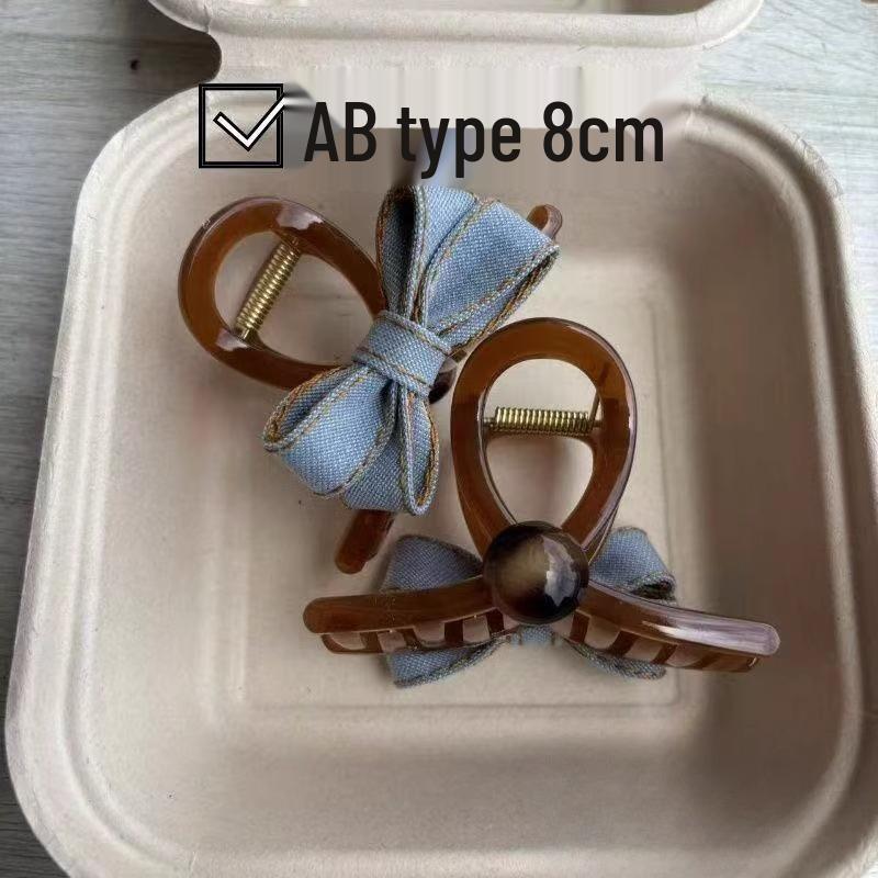 Women's Bowknot Claw Clip: Small & Medium Sizes, Ideal for Little Hair & Half Updos