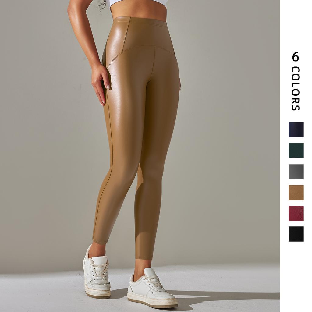 Women High Waist Booty Lifting PU Leather Leggings Ladies Autumn Winter Keep Warm Pencil Leggings