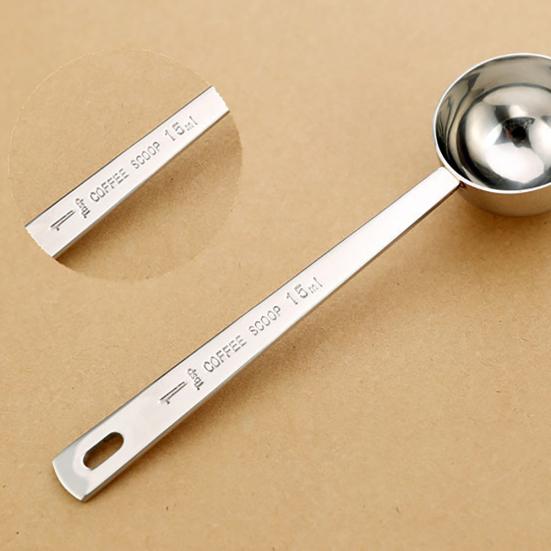 1Pc Stainless Steel Measuring Spoon Tea Coffee Powder Measure Cooking Scoop