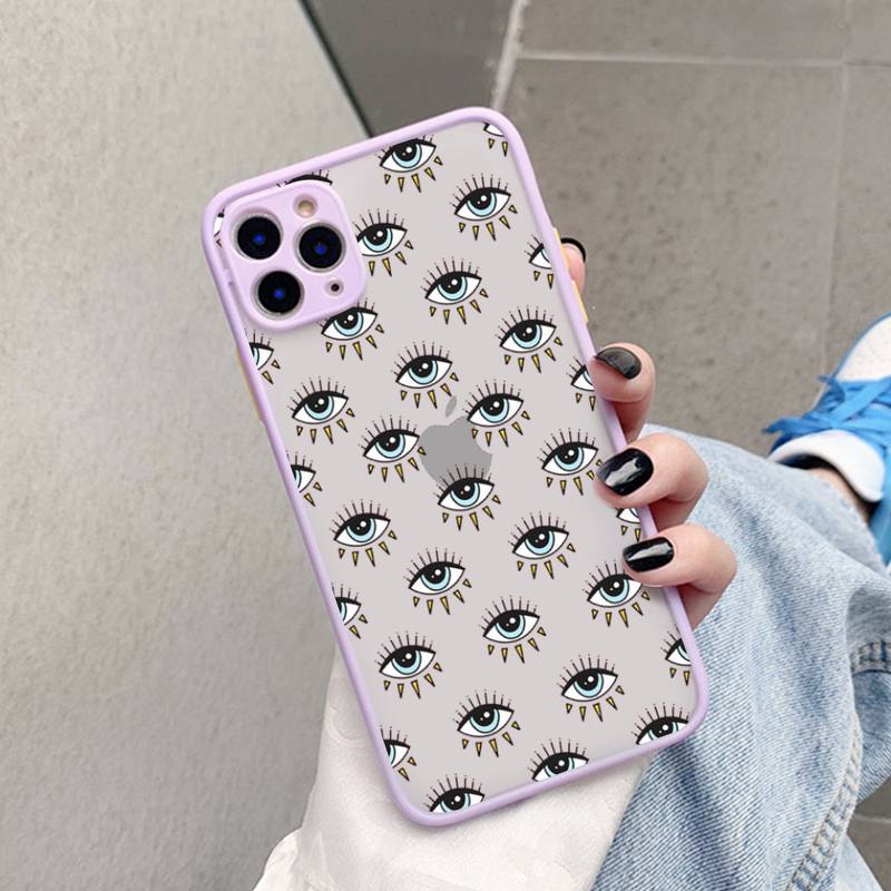 TOPLBPCS Eye Blue Evil Eye Print  for iPhone 7 8 Plus X XR XS 11 12 pro MAX Hard PC TPU Back Cover
