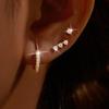 3PCS Stainless Steel Gold Color Huggie Minimal Hoop Earrings Set For Women Simple Small Zircon Piercing Earrings Fashion Jewelry