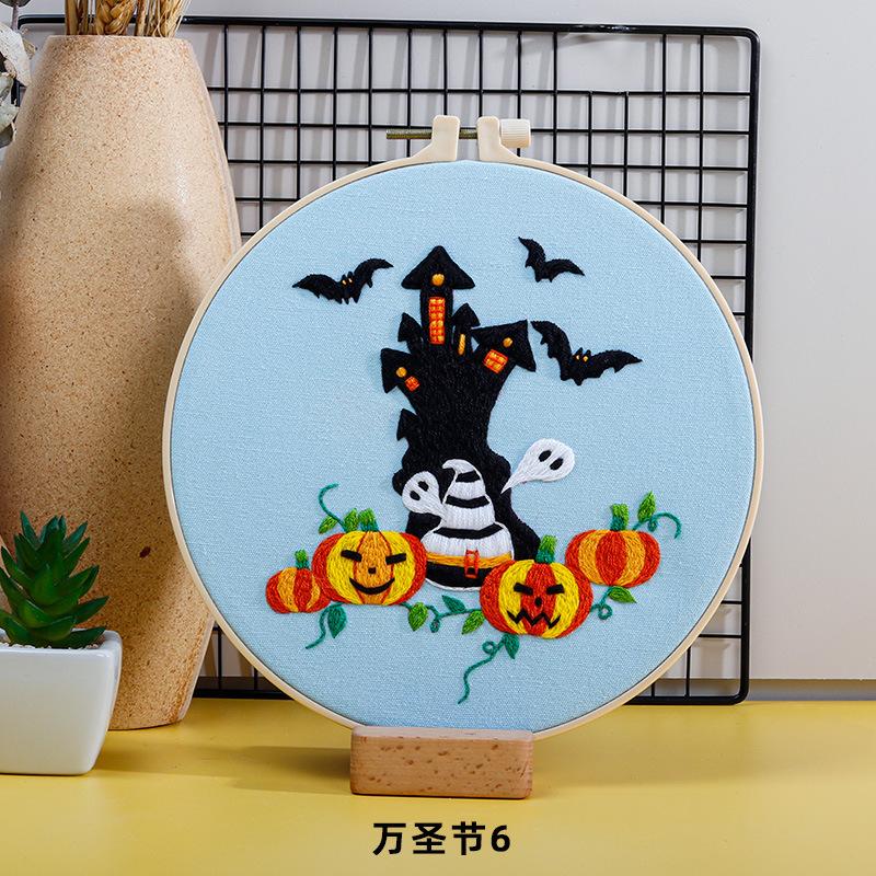 Diy Handmade Embroidery Material Package, Halloween Pumpkin Bat Ghost European And American Festivals Christmas