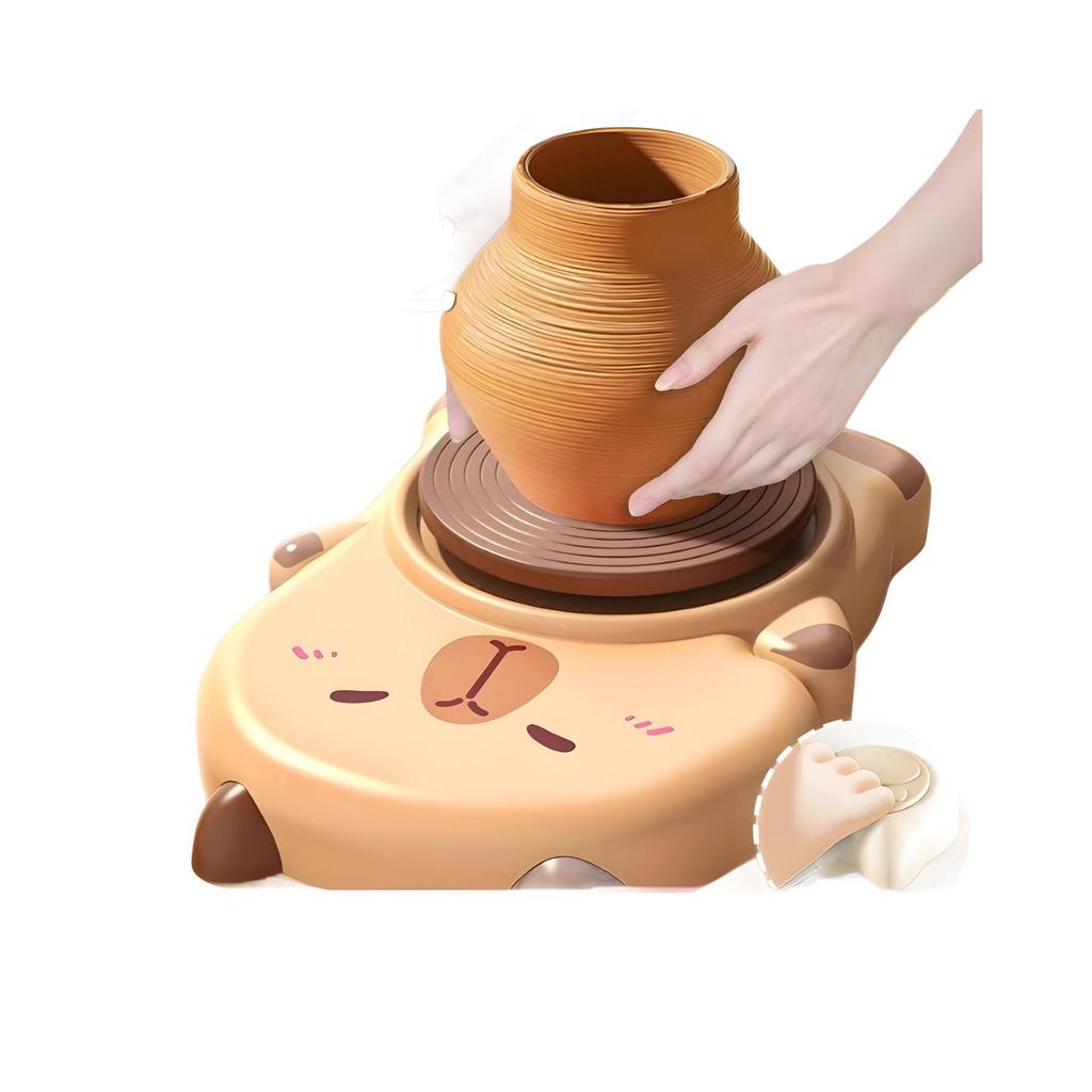 Capybara Ceramic Electric Pottery Wheel for Kids - DIY Soft Clay Craft Toy