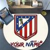 Custom Name Atletico de Madrid Round Area Rug,Carpet Rug for Living Room Bedroom Sofa Playroom Decor,Non-slip Floor Mat