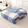 Preppy Style Plaid Summer Quilt, Ultrasonic Embossed Lightweight Air-Conditioning Comforter,  Machine Washable, All-Season Polyester Bedspread