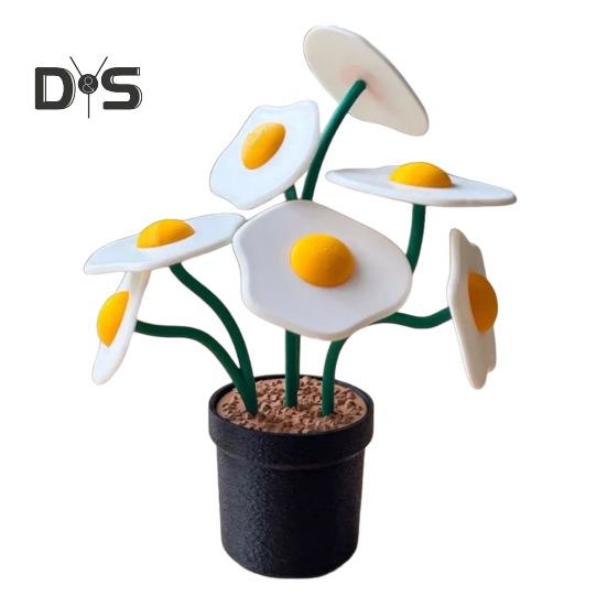 

Горшечные омлеты, дерево, 3D-печатный омлет, цветочный горшок, украшение для стола, искусственное растение в горшке для дома, гостиной, садового декора белый