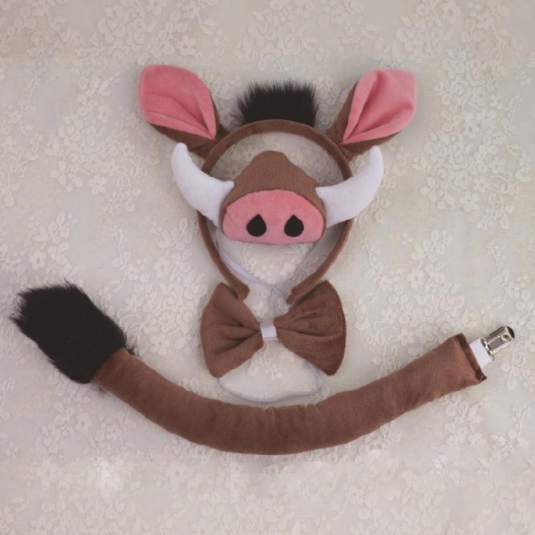 1/4/5/6 Pig Costume Set Pig Ears Headbands Pig Nose Tail Bows Animal Fancy Costume Kit Accessories Party Decors