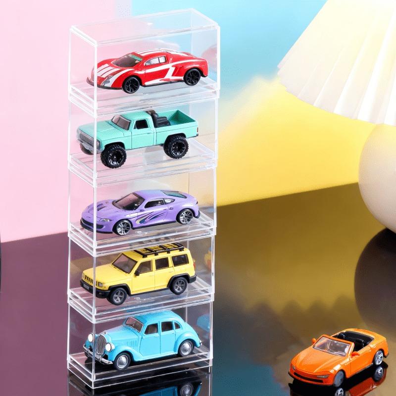 10pcs Stackable Acrylic Display Cases for 1:64 Scale Diecast Car Models Collectible with Lid Home Office Store Organizer Display