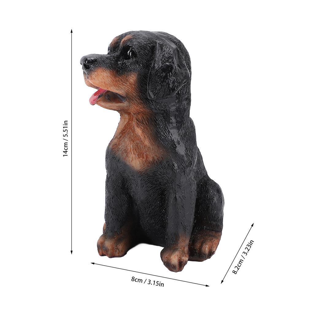 Dog Desktop Ornament Resin Adorable Sitting Dog Figurine for Bedrooms Balconies Bookshelves Gift