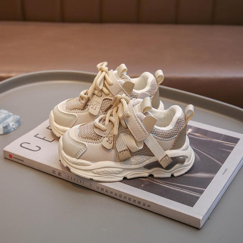 

Детские кроссовки 2025 весенне-осеннего сезона новые кроссовки папы для девочек, детская обувь с мягкой подошвой для мальчиков, дышащая сетчатая обувь 21