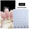 Chrome Hearts Liquid Metal Silver Nail Art Stickers: Heart & Star Designs