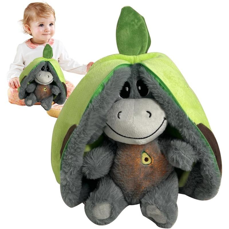 

Плюшевая игрушка для релаксационного дыхания, Игрушка спящее животное, Мягкий светящийся музыкальный ослик, Реалистичное движение дыхания, Помощь для комфортного сна для детей розовый