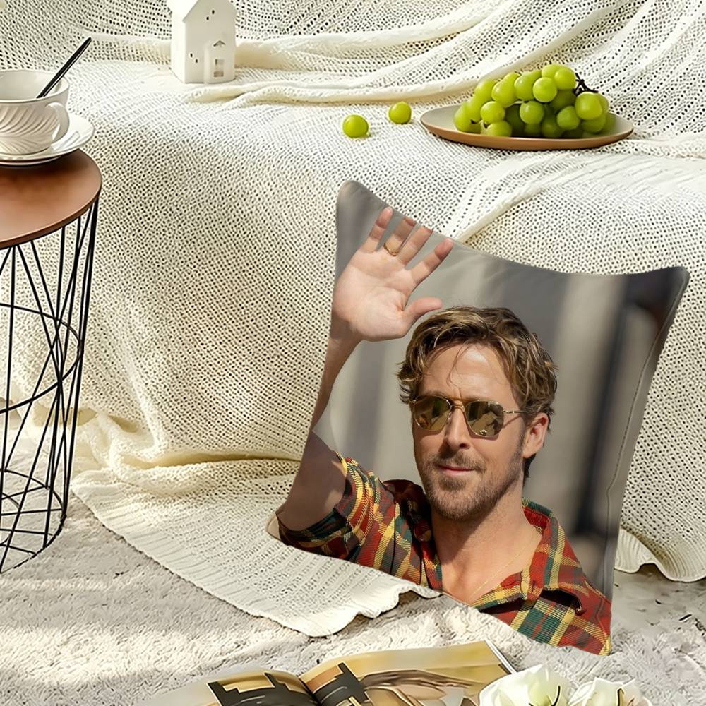 Actor Ryan G-Gosling Pillow Case Sofa Living Room for Bedroom Headboard Backrest Cushion Square Nap Time
