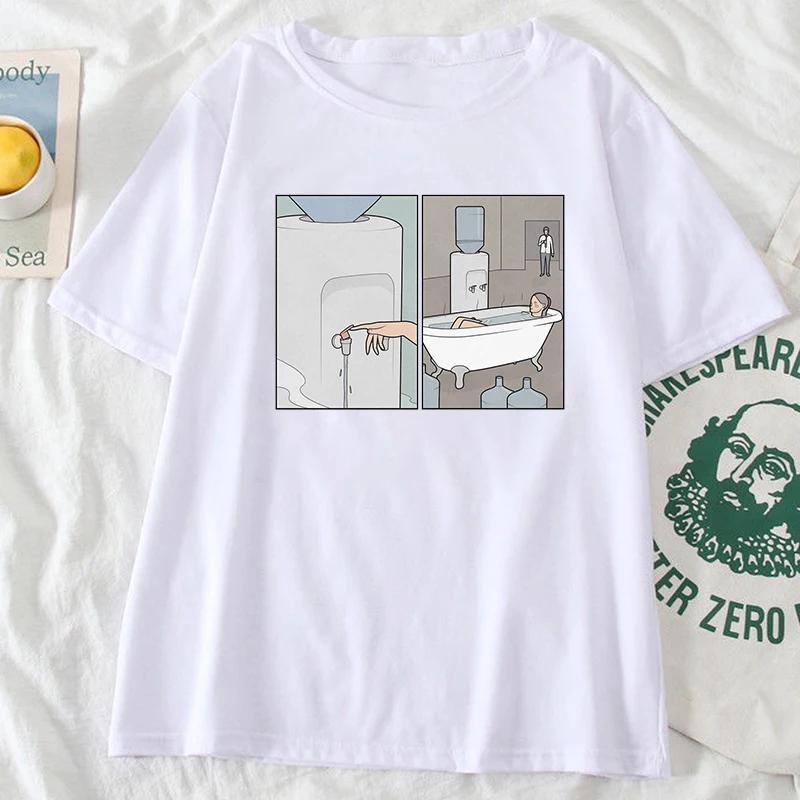 

Футболка с комиксами «Моя депрессия, мой мозг, моя тревога», забавная футболка с карикатурой и черным юмором, женские уличные топы, топы унисекс, Camisetas Mujer 4XL