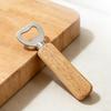 Beer Bottle Opener with Wooden Handle, Stainless Steel Cap Remover, Rustic Bar Tool for Home Kitchen, Gift for Men Dad