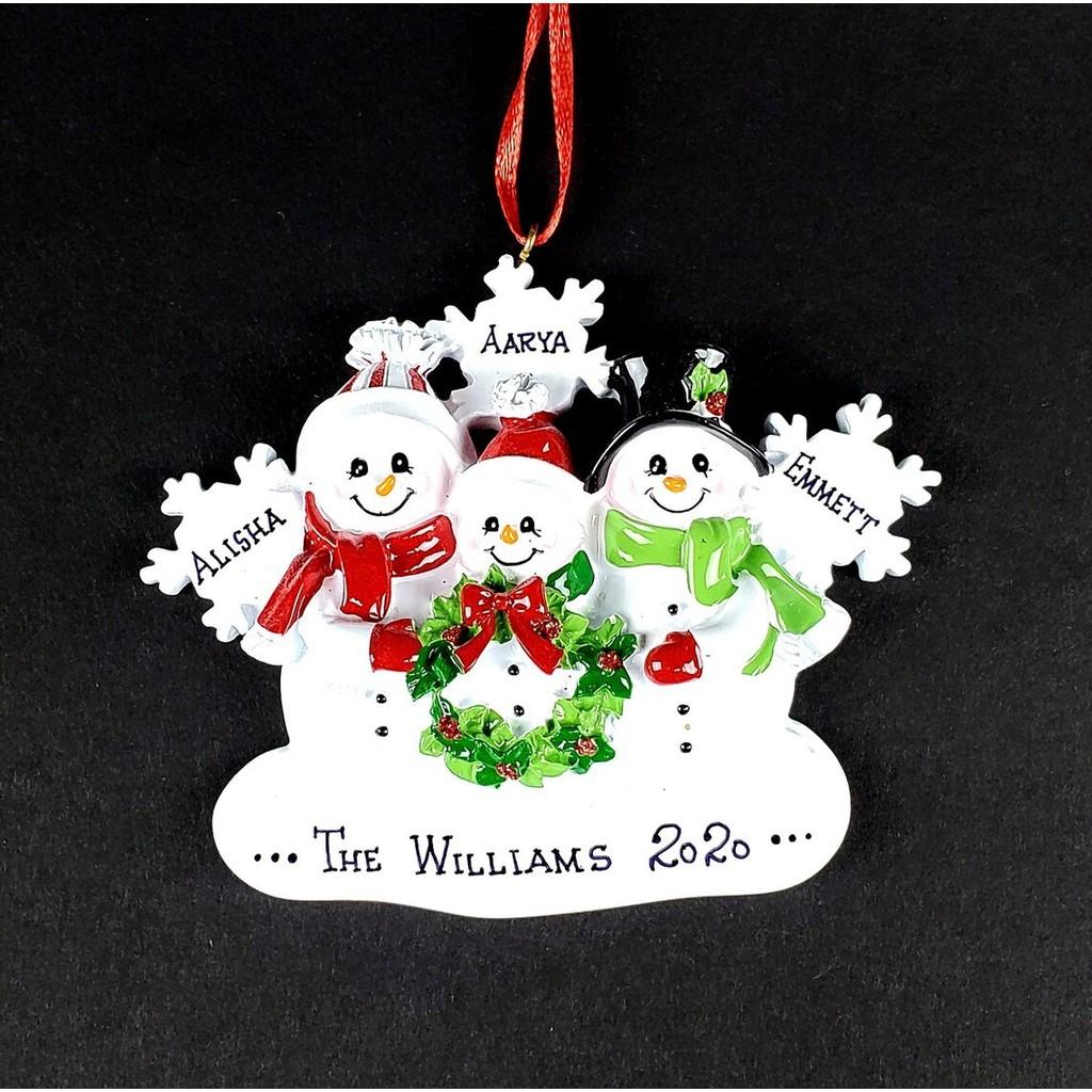 Adorable Resin Snowman Family Christmas Wreath Decorative Snowflake Holiday Ornament