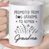 Promoted from Dog Grandma To Human - 11oz Ceramic Coffee Mug with Floral Design, Perfect Gift for Grandmother, Great-Grandmother, or Pet Lovers, Dishw