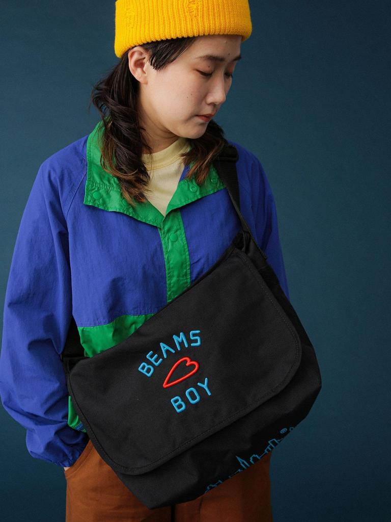 Beams Boy Manhattan Portage Canvas Bag MP1607-PL-S-3EMB-BMB Women's Black Free Size (13610184094)