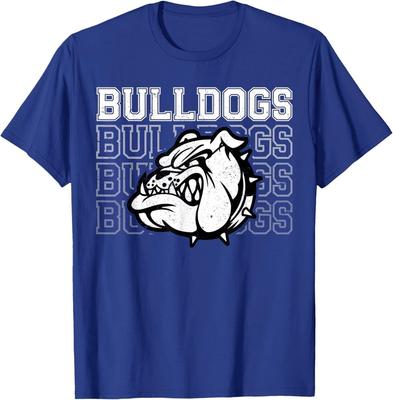 Bulldogs Maskot Týmový duch Vintage Sportovní fanoušek Unisex Unisex Tričko