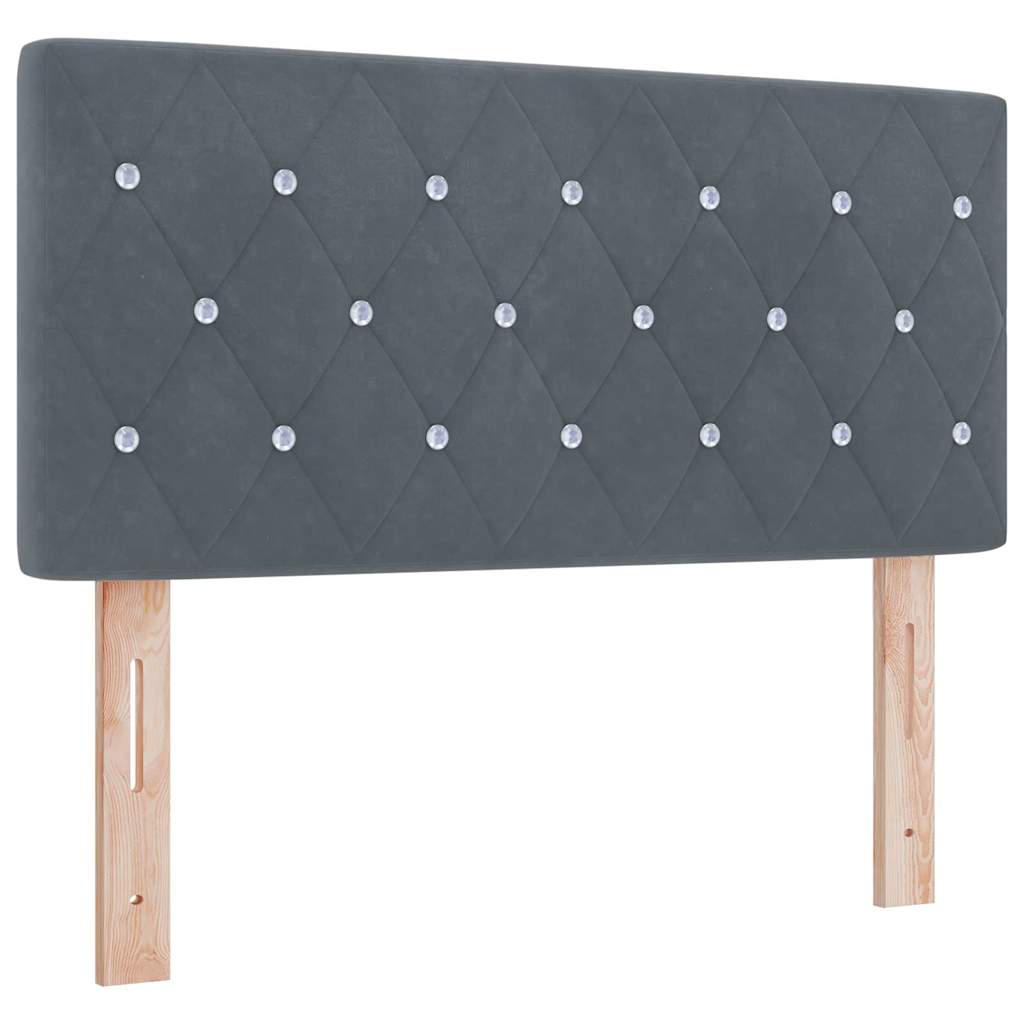 Box Spring Bed with Mattress Dark Gray 120 x 190 cm Velvet