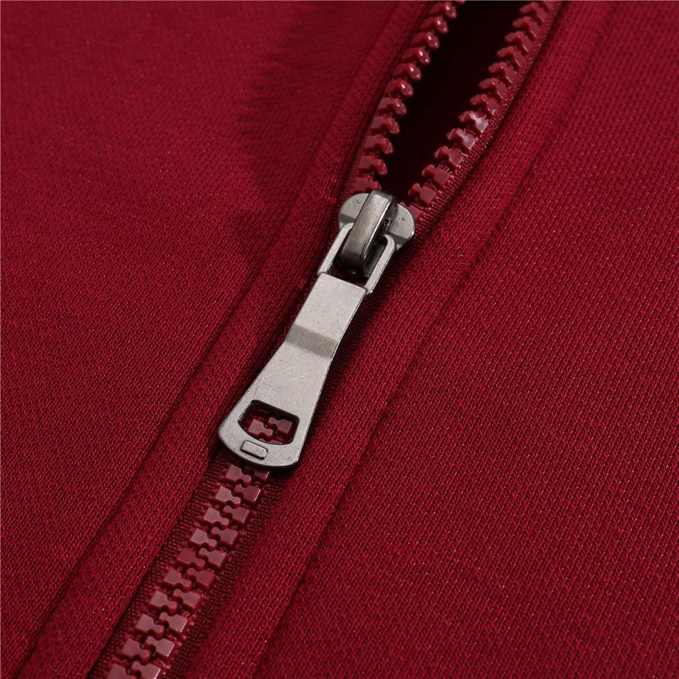 Höst Dubbelnålskvalitet Fleece Huva Dragkedja Fallande Axlar och Hårband, Par Kläder, Trendiga Klasskläder för Manliga och Kvinnliga Studenter