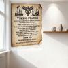 Viking Prayer Scroll Metal Tin Sign Vintage Norse Mythology Wall Decor for Home Bar Man Cave Decorative Art