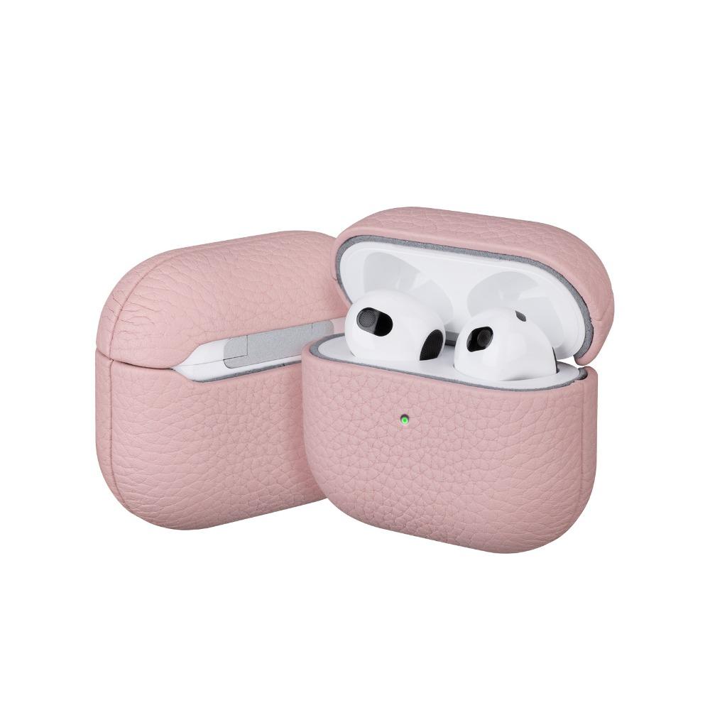 High Quality Lychee Pattern Genuine Leather Earphone Case For Apple AirPods Pro 3 2 AirPods 4 Business Bluetooth Headphone Cover