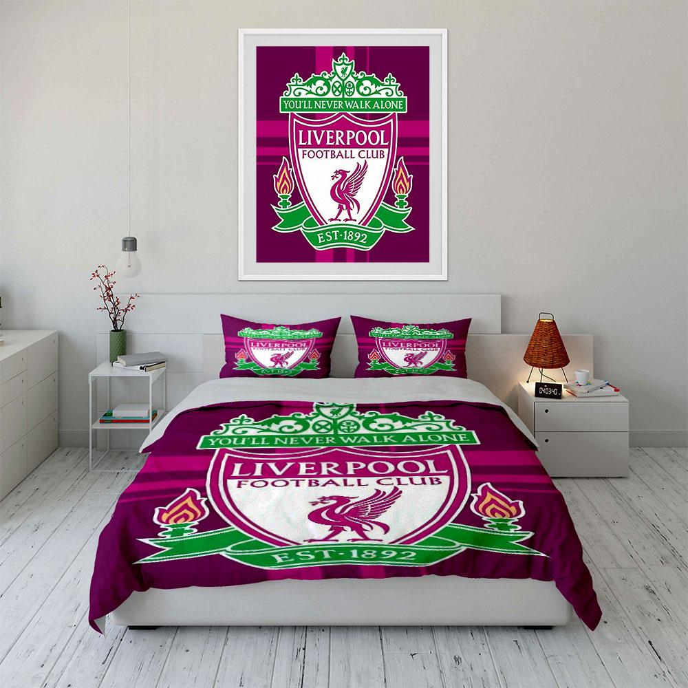 Liverpool Football Club Biancheria da letto Biancheria da letto Set Copripiumino Copripiumino Federe (1 * Copripiumino 2 * Federe, senza piumino)