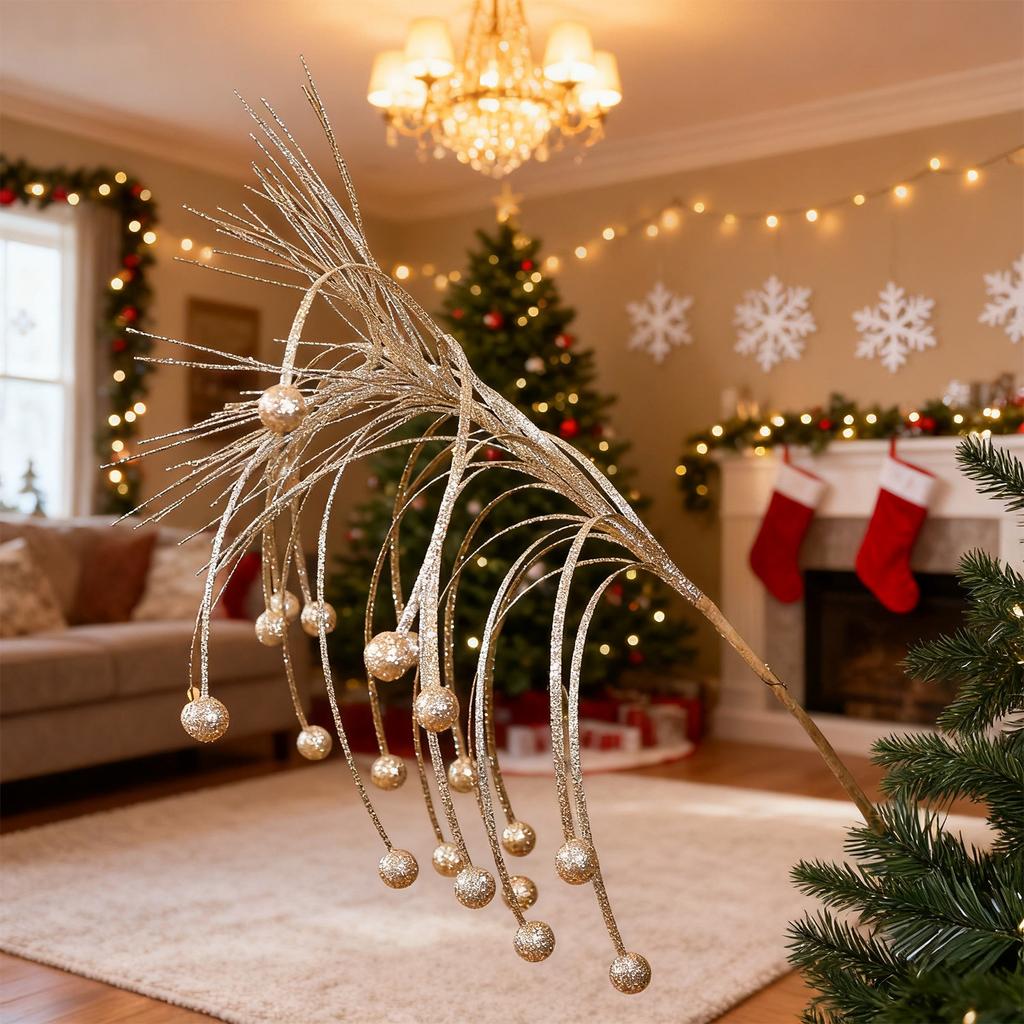 Large Christmas Tree Cuttings, Christmas Wreath Decorations, Christmas Tree Ornaments, Artificial Glitter Cuttings.