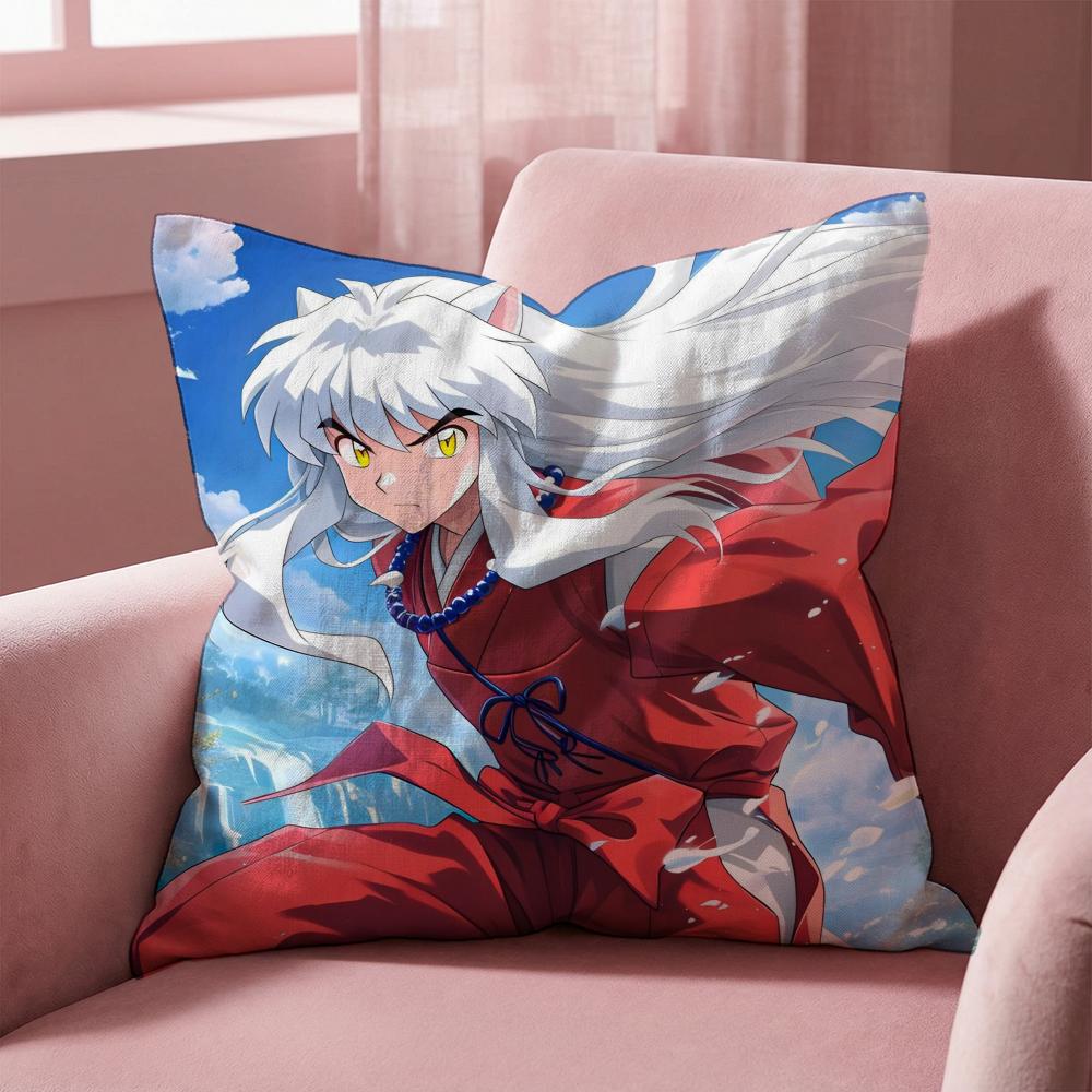 Anime classic I-Inuyasha Cushion Cover Multi-Scene Pillow Cover for Home & Car - Reversible, Soft & Durable for Daily Use