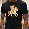 Unisexs Teddy Bear On Horse Print Cotton Tshirt Size Xs To 5xl