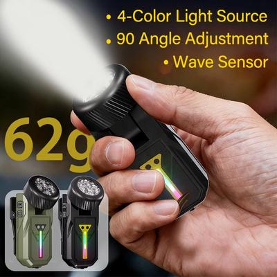 Lanterna de LED Mini USB Recarregável Portátil Luz de Trabalho Magnética Super Brilhante Lanterna de Rastreamento para Acampamento ao Ar Livre Lanterna de Emergência