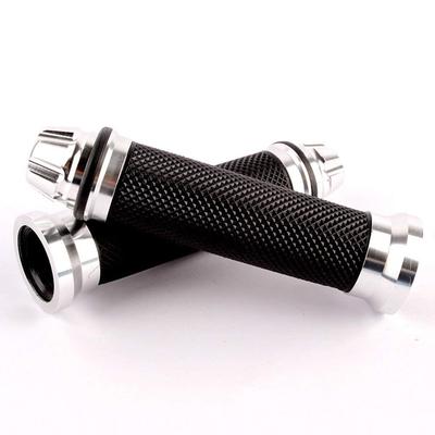 Karun Bike Clip Uniwersalny klips motocyklowy aluminiowy koniec kierownicy 22,2 mm CNC uchwyt lewy i prawy zestaw (Srebro)